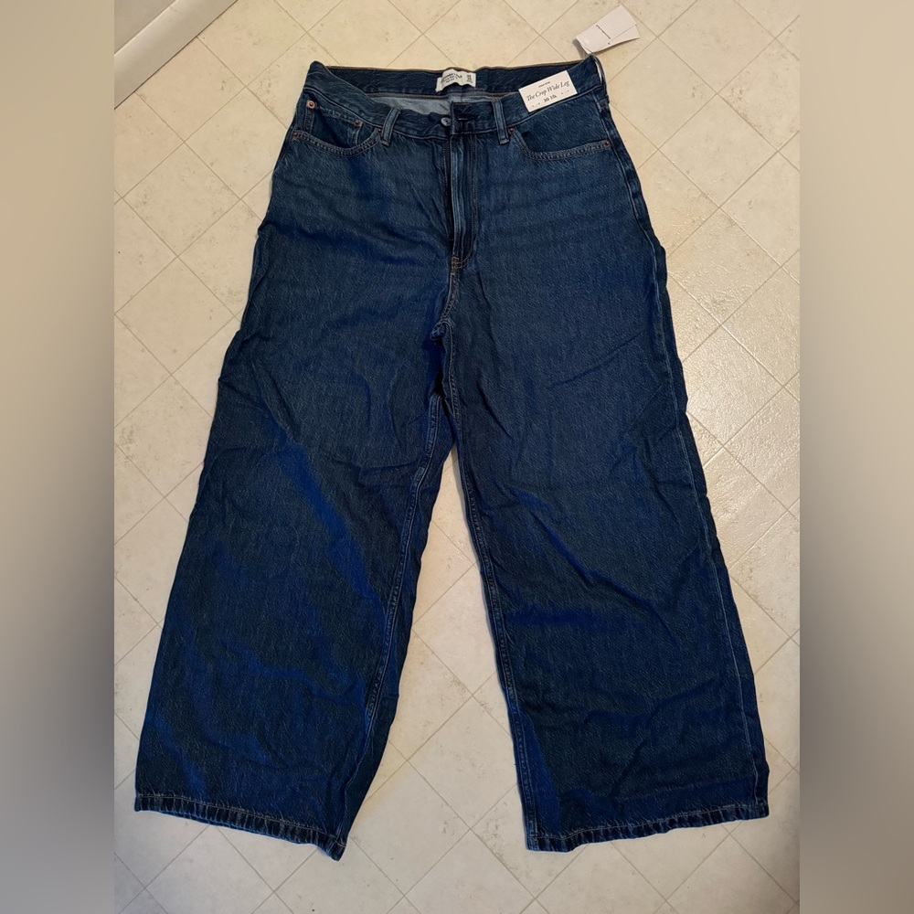Abercrombie & Fitch Dark Blue Wide Leg Jeans